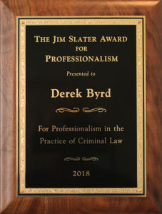 Jim Slater Award Sarasota Attorney Derek Byrd