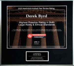 Derek Byrd Martindale Hubbard Peer Review Rating AV Preeminent